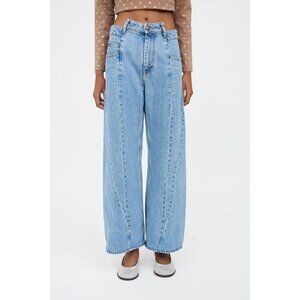 MAISON MARGIELA Light Blue Cotton Washed Denim Décortiqué Flared Jeans 38 / 2